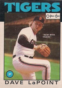1986 O-Pee-Chee Baseball Cards 162     Dave LaPoint#{Now with Tigers